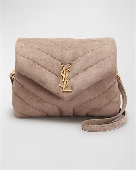 Saint Laurent Loulou Toy YSL Crossbody Bag in Quilted Suede.